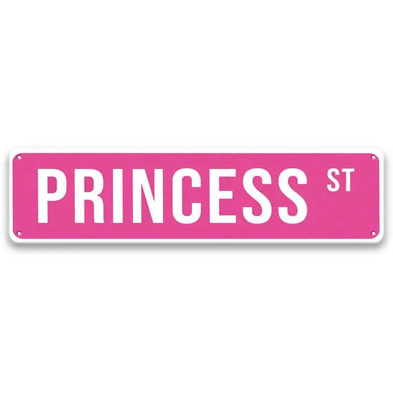 Princess Street Sign, 1 Count Creative Colorful Wall Decal, Wall Art Sticker Home Decor Products for Entryway, Porch, Living Room, Bedroom, Office, Desk Wall Sign