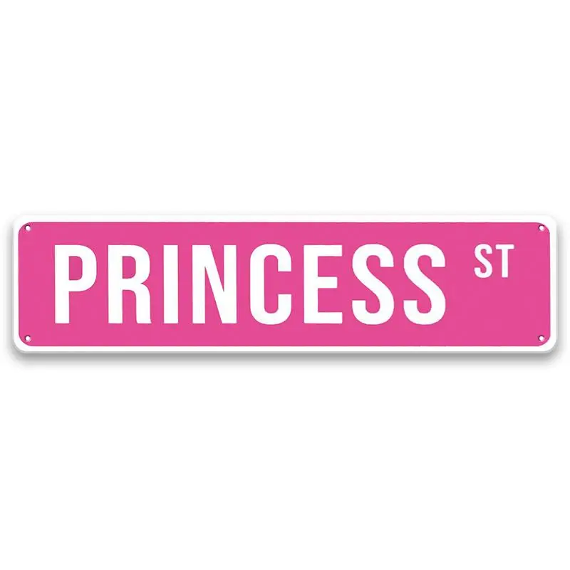 Princess Street Sign, 1 Count Creative Colorful Wall Decal, Wall Art Sticker for Entryway, Porch, Living Room, Bedroom, Office
