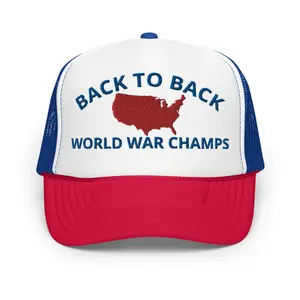 Back to Back World War Champs | Foam Trucker Hat | Hats for Men | Funny Hats | Patriotic Hat | Hats for Summer | Hats for Women