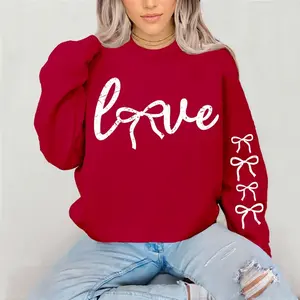 Love Bows Crewneck Sweatshirt Gildan Everyday Style Super Soft Unisex Fit Streetwear Graphic Top warm Christmas Gift for her Womenswear Casual Printed Long Sleeve