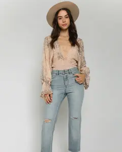 Inti Collections Sam Snake print Bodysuit in Taupe Fabric Womenswear slim-fitting star stalker