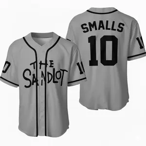 Youth Kids And Adults Smalls 10, The Sandlot Baseball Jersey (Grey)