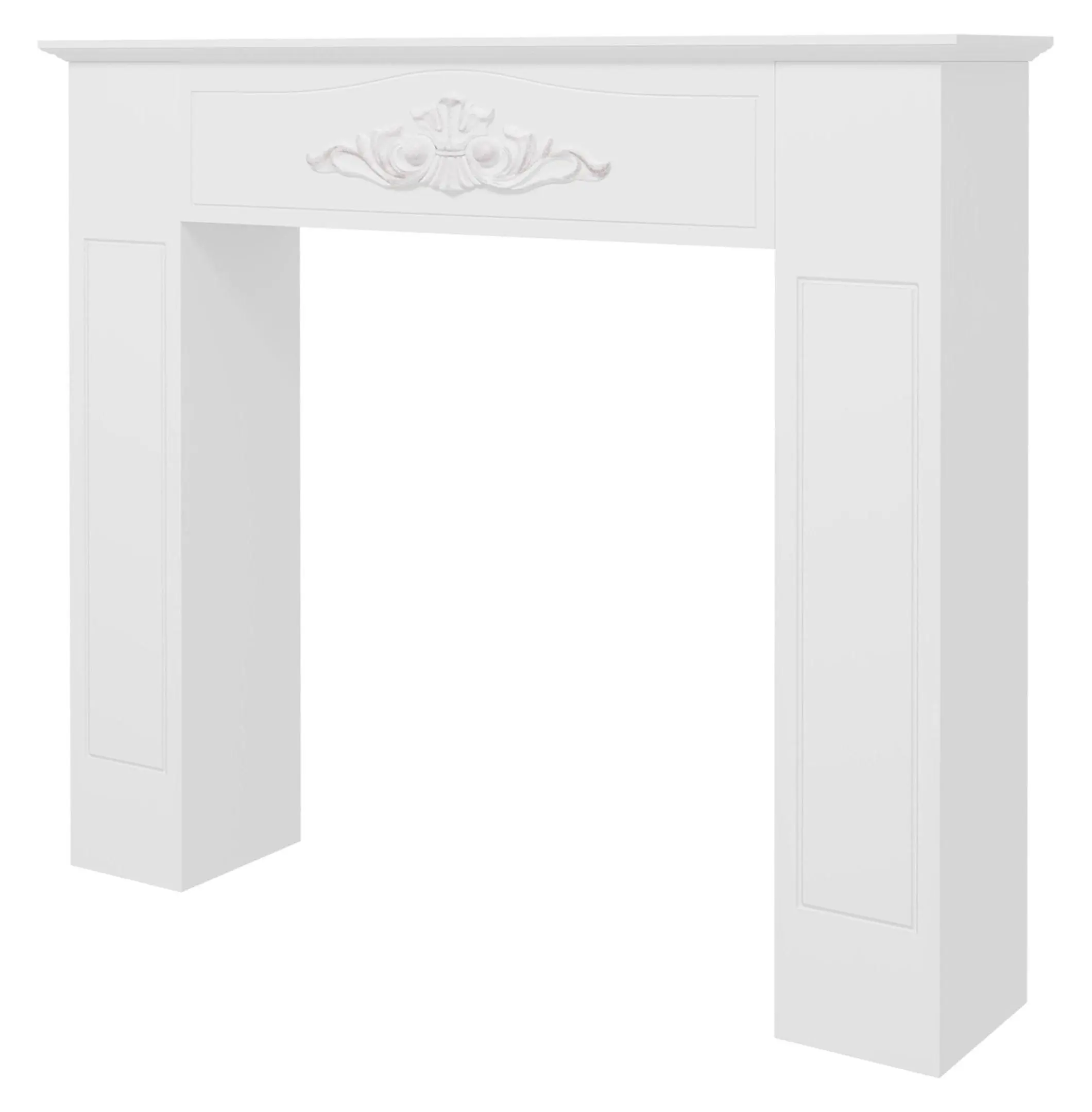 Fir Wood Fireplace Mantel Surround 44.75" Distressed White, Electric Fireplace Mantel, Freestanding Stove Surround, Home Decor Default Title
