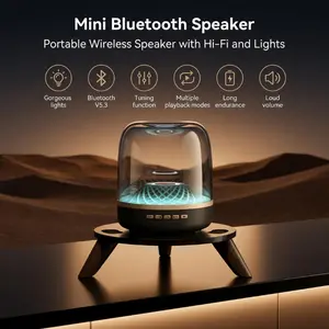 Audio Portable Bluetooth Speaker(A free stand is included) with 360° Stereo Sound Subwoofers, Wireless Glaze Bluetooth Audio - Type C Charging, TWS Stereo Sound, 5 RGB Colorful Lighting Modes, Long Battery Life, for Outdoor Sports Travel,  Birthday Party