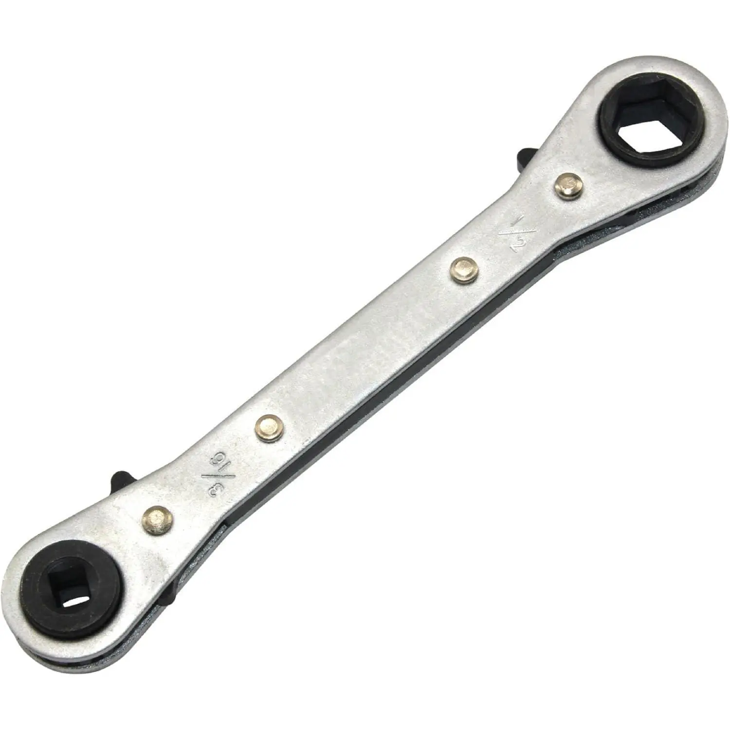 Two Head End Box Wrench, 4 In 1 6.8 Inch Length Double Metric Ratcheting Wrench High Carbon Steel for Repairing (medium) wire pliers