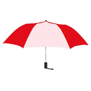 212 MAIN 42 in. Outdoor Spectrum Auto-Open Patio Umbrella - Button Press Operation, Metal Shaft, Red & White
