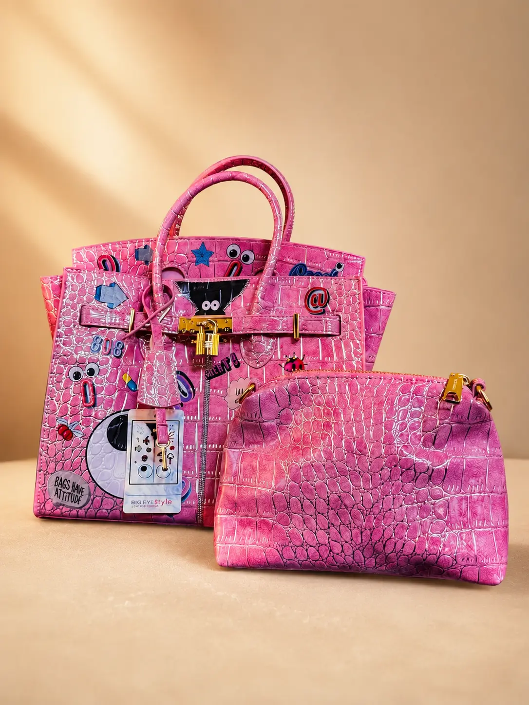 The Based in Pink Handbag Set