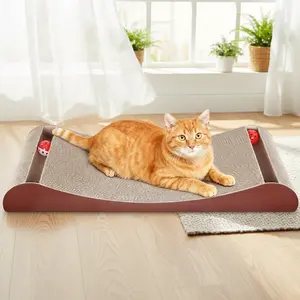 2026 Cat Scratcher Lounge with Interactive Bell Balls – Durable Cardboard Scratching Pad for Indoor Cats