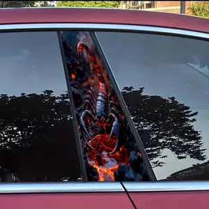 Lava Scorpion Car Stickers, Cartoon Theme PVC B Pillar Decals, Self-Adhesive Waterproof Scratch Resistant, for Glass Metal Plastic Ceramic Wood Surfaces