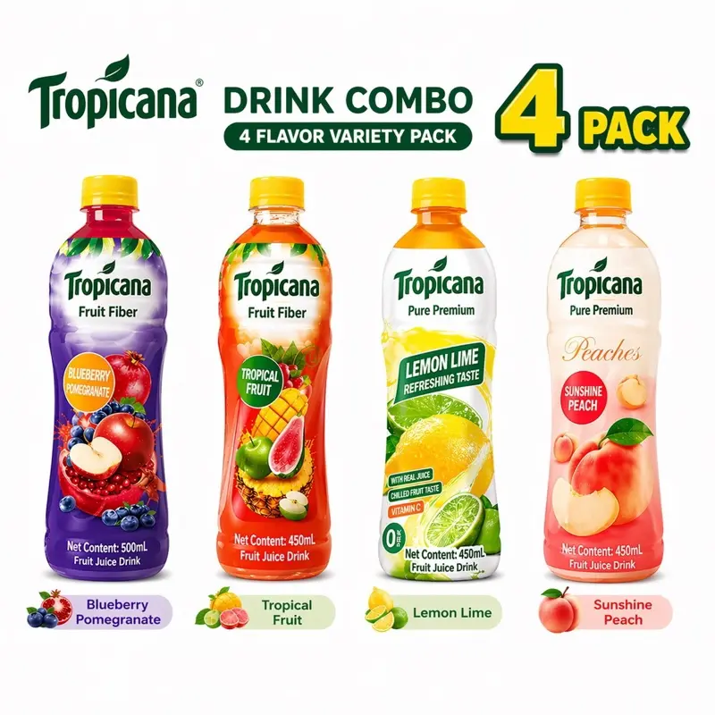 4 bottles of Asian tropicana juices - Beverage box for summer refreshments