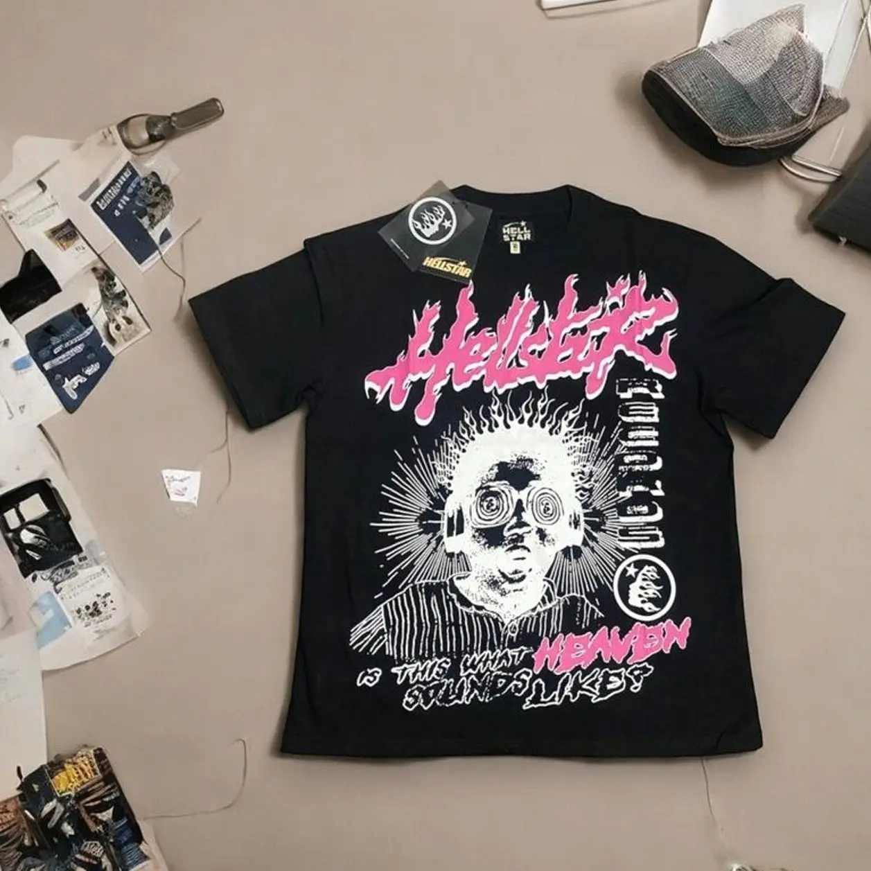 Hell-star Record Is This Heaven Sound Like Y2K Aesthetic T Shirt, Harajuku Tee, Goth Punk T-Shirt, Alternative Clothing, Y2k Graphic Shirt, Unisex Shirt, Cotton Shirt, Vintage Shirt, Crewneck Shirt, Streetwear, Oversized T-Shirt 3RO