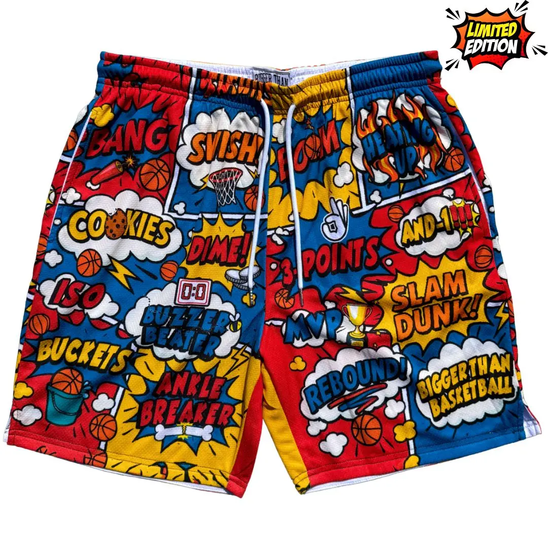 Comic Book - Shorts | Breathable Athletic Shorts for Basketball, Gym & Training, Lightweight & Comfortable