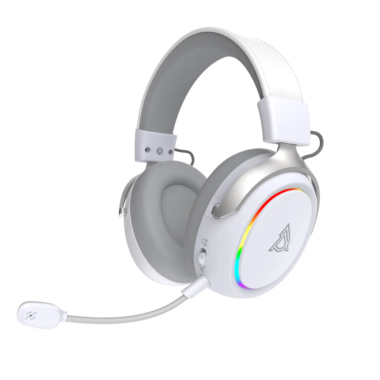 AJAZZ AHM10 MAX Over-Ear Gaming Headset: RGB Breathing Lights, Triple-Mode Connectivity, Active Noise Cancellation, Skin-Friendly Protein Leather, Low Latency, Extended Battery Life, Master-Class Tuning, Compatible with Computers, Phones, and Tablets
