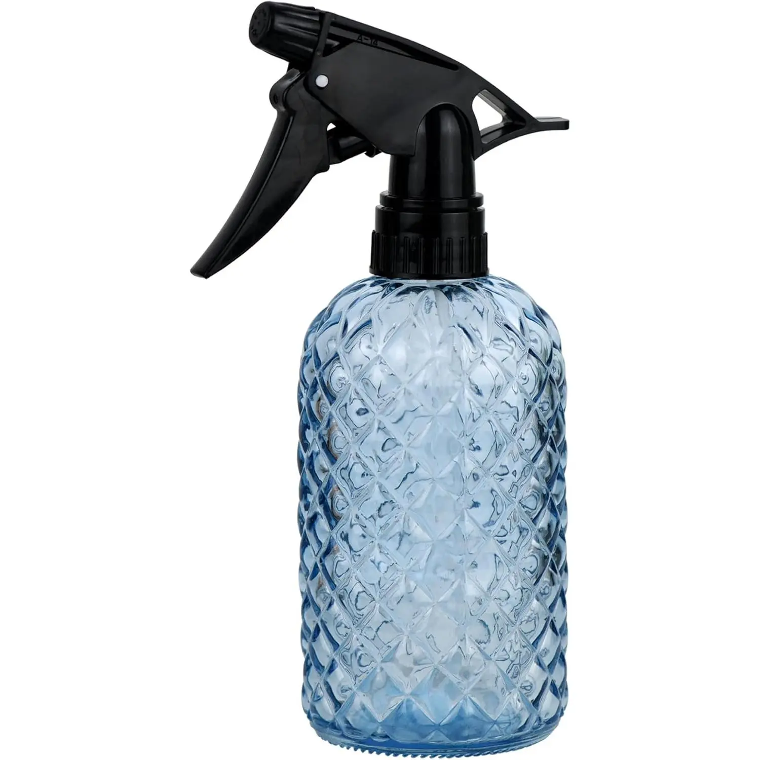 Glass Handheld Spray Bottle - 12oz Refillable Bottle ,Adjustable Nozzle Watering Can for Garden  Cleaning Solutions (Blue)