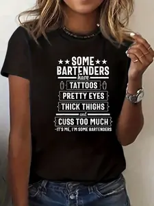 100% Cotton Unisex Bartender Gift Women Men Thighs Funny Bartending Mixologist T-Shirt Graphic Printed Vintage Tshirt