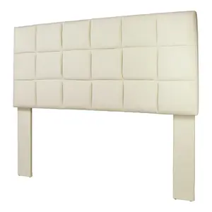 24/7 Shop At Home Full to Queen Mid-Rise Tufted Upholstered in Soft Flax Fabric, Height Adjustable Headboard, Frame-Wall Mount Wood Headboard
