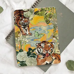 1pc Vintage Tiger & Floral Brush Painting Design Tablet Protective Case| Compatible With for ipad 10.2"/for Ipad Pro 11" 2020/2021, for Ipad (A16) 11" 11Th Gen 2025, for Ipad 9Th/10Th Gen, for Apple Air 4