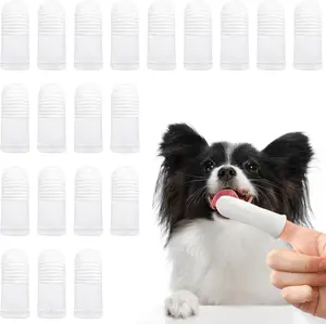 20Pcs Dog Toothbrush, Soft Fabric Dog Finger Toothbrush for Dog Teeth Cleaning & Dental Care, Washable Pet Toothbrush for Dog and Cats