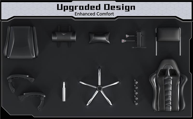 【Valentine Gift】Costoffs Ergonomic Gaming Chair with Massage Lumbar Support, Retractable Footrest & Headrest – PU Leather Reclining Office Chair, Swivel Rolling Desk Chair for Tall Gamers 【Valentine Gift】Costoffs Ergonomic Gaming Chair with Massage Lumbar Support, Retractable Footrest & Headrest – PU Leather Reclining Office Chair, Swivel Rolling Desk Chair for Tall Gamers