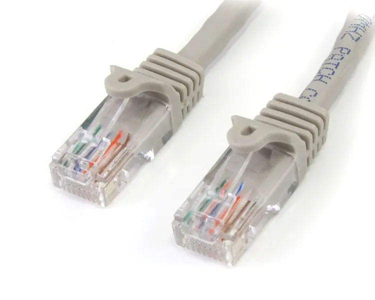 StarTech 25FT Snagless CAT5E UTP Patch Cable - Durable Grey Jacket (PVC), RJ45 Clip, Rugged Flexibility, for Departmental Color Coding & Reliable Network Connections