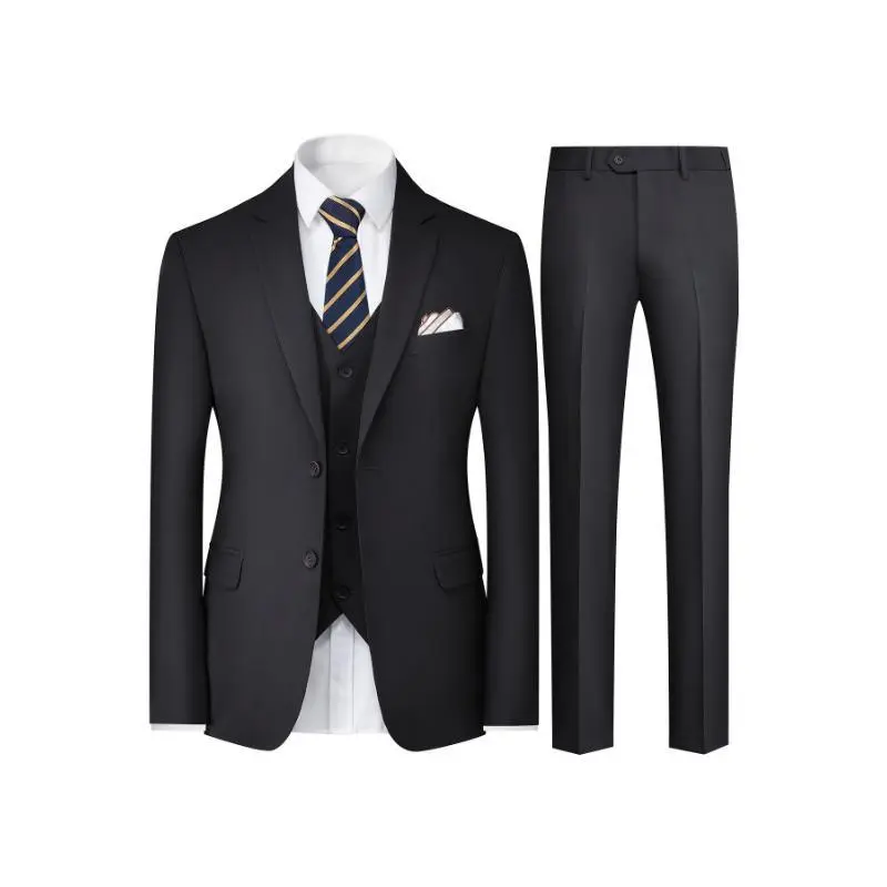 Men'sSolidColorTwo-ButtonBusinessSuitThree-PieceSet,SuitJacket+Vest+Pants Men'sSolidColorTwo-ButtonBusinessSuitThree-PieceSet,SuitJacket+Vest+Pants