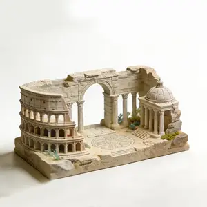 Ancient Roman Aquarium Decor, Colosseum and Temple Ornament, Freshwater Fish Tank, Aquascape, Small Fish Hideout, Gift for Aquarists