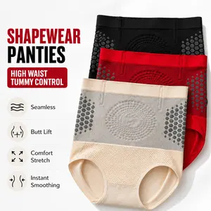 4-in-1 Women’s Compression Underwear, High Waist Tummy Control Shapewear Panties, Breathable Firming Briefs for Daily Wear