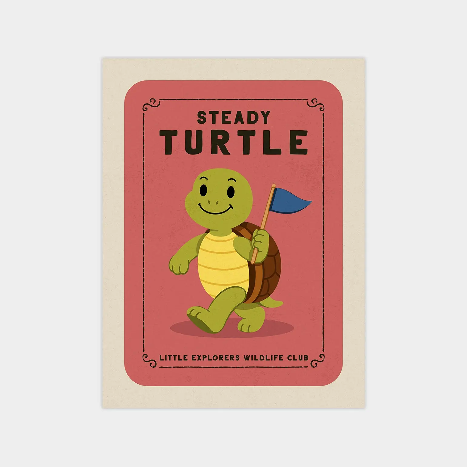 Steady Turtle - Vintage Nursery Poster