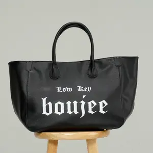 Low Key Boujee Vegan Tote - Black