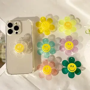 Phone Stand Lazy Bracket Popular Socket lSmile Shape Phone Holder Transparent Grip Tok Multifunctional Universal