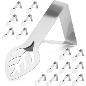 16  Pack Table Cloth Clips, Stainless Steel,Leaf Table Clips, Adjustable Tablecloth Clips, Non-Slip Picnic Table Clips for Weddings, Restaurant, Outdoor Family Party