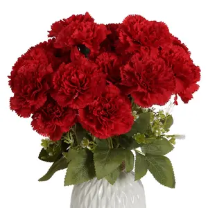 Carnations Artificial Flowers 21 Heads Carnations with Stems Fake Flower for DIY Wedding Bridal Bouquets Floral Arrangements Home Party Decoration