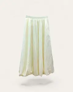 Women's Solid Lightweight Polyester Woven Maxi Skirt - Loose-Fitting, Drapey, Elastic Waist Women's Bottom