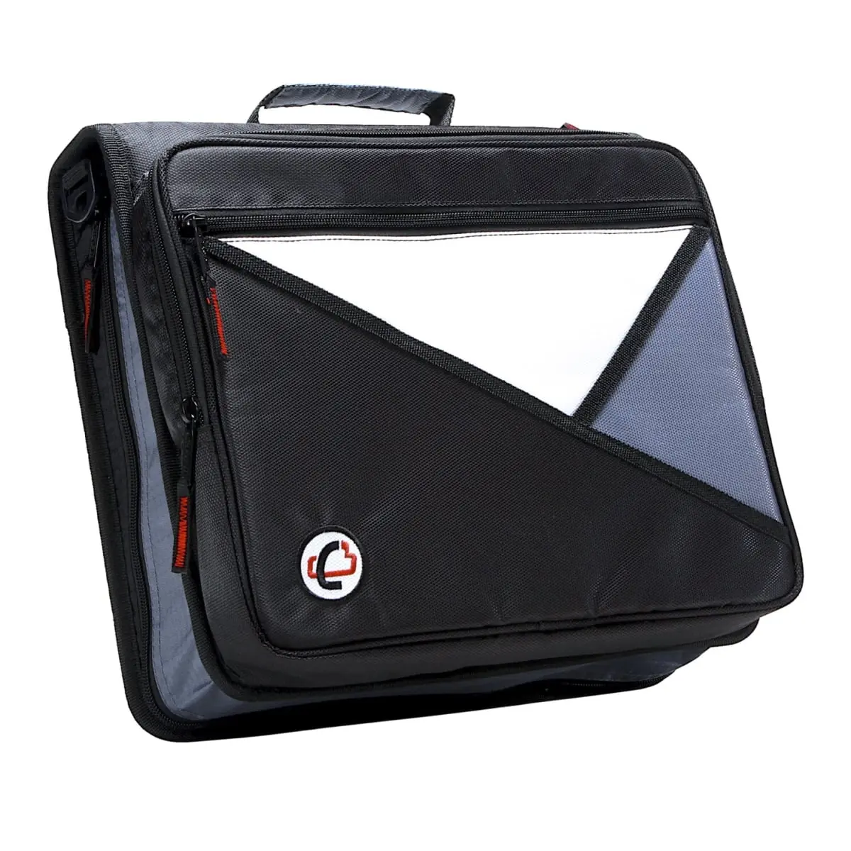 Case-It Universal Laptop Zipper Binder with O-Ring, 2 in., 1.97 lbs, Kar Ft. Board, Multi-Compartment, Exterior Pocket, Allergen-Free - Black (1590376), Nylon, Unisex