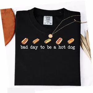Comfort Colors Hot Dog T-Shirt, Bad Day to Be a Hot Dog Tee
