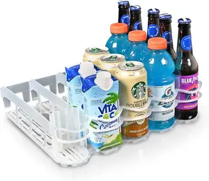 Technologies, Fridge-Plus Drink Organizer for Refrigerator Storage - Soda Can Dispenser and Soda Can Organizer Rack for Bar Fridge (Pack of 1)