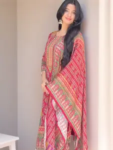 Premium Pink Partywear 3 Piece Suit Set