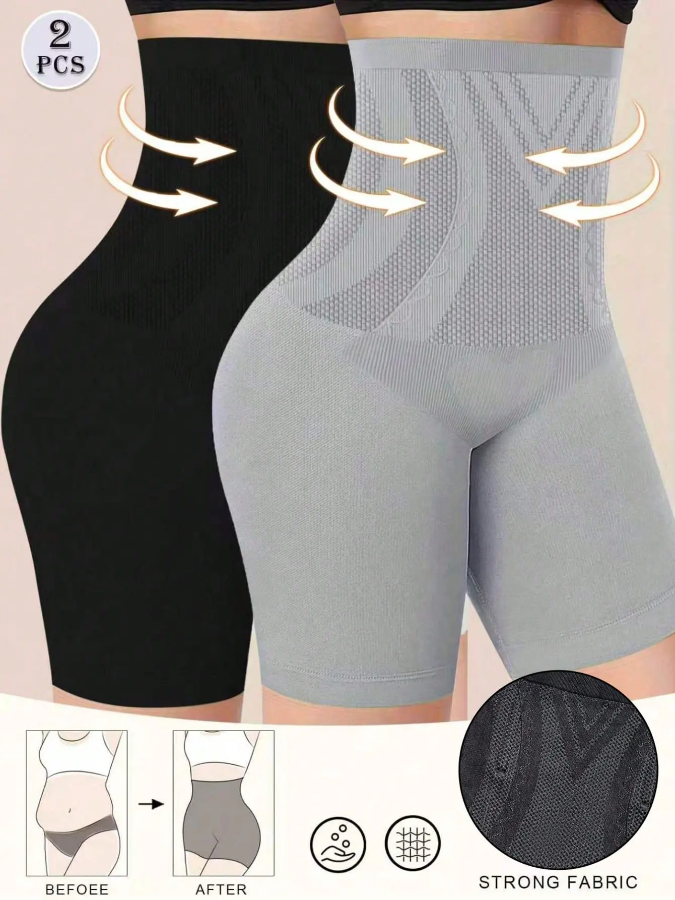 ZESTY Women High Waisted Breathable Waist Control Shapewear Shorts Tummy Trimmer Seamless Body Shaper Compression Shorts Everyday Wear