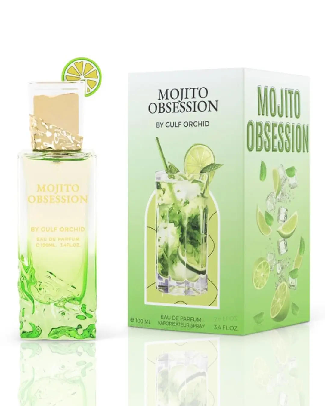 Gulf Mojito Obsession Sparkling 100ml(3.4oz) Unisex Fragrance - Aromatic, Fruit-Flavored, Modern, Liquid, Purse-Sized Scent with Herbal Accord, Liquid Unisex Fragrance, Purse-Sized Unisex Fragrance