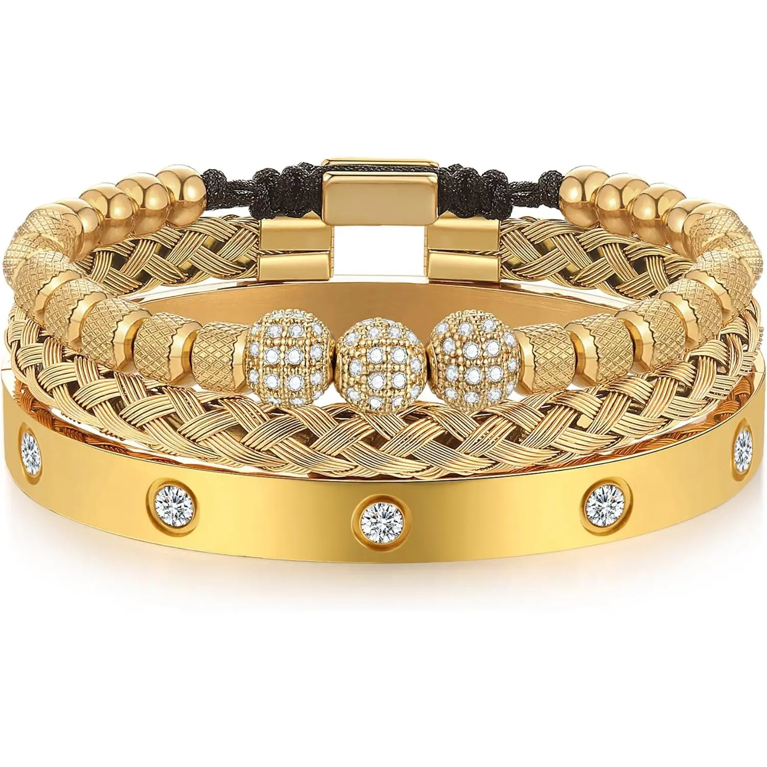 N:Gold-CZ Round Beads