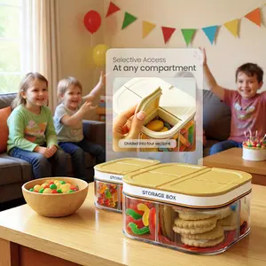 4-Compartment Food Storage Box - Sealed Lunch Box, Suitable for Snacks, Coffee Beans, Spices - Leak-Proof Design, Space-Saving, Portable Meal Prep Container| Transparent design| Sealed and moisture-proof