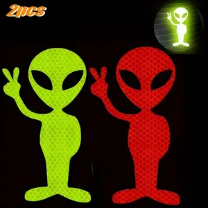 Alien Pattern Car Sticker, Reflective Car Decal, Exterior Decorative Sticker for Car & Motorcycle, Universal Car Accessories, Sticker for Cars, Vehicle Exterior Decoration