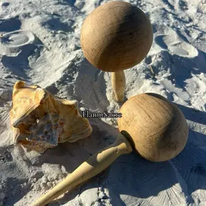 Wooden Tchatcha - Traditional Spiritual Rattle Handcrafted for Healing and Meditation Natural Wood Spiritual Practices Rituals Percussion