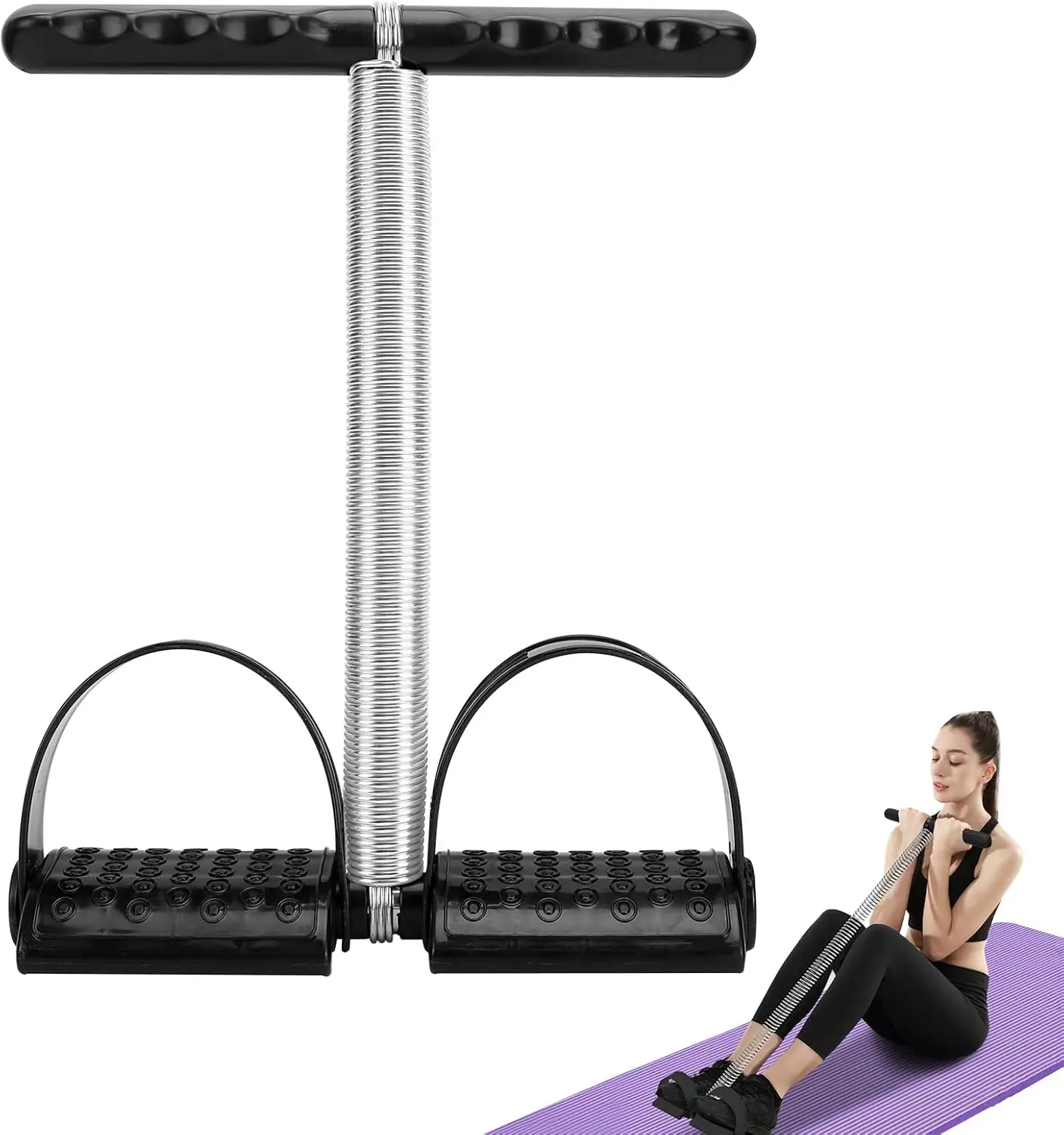 Pedal Puller Resistance Band - Single Spring Design for Home Gym Sit-Up Training, Targets Abs, Legs, Chest & Full-Body Workout