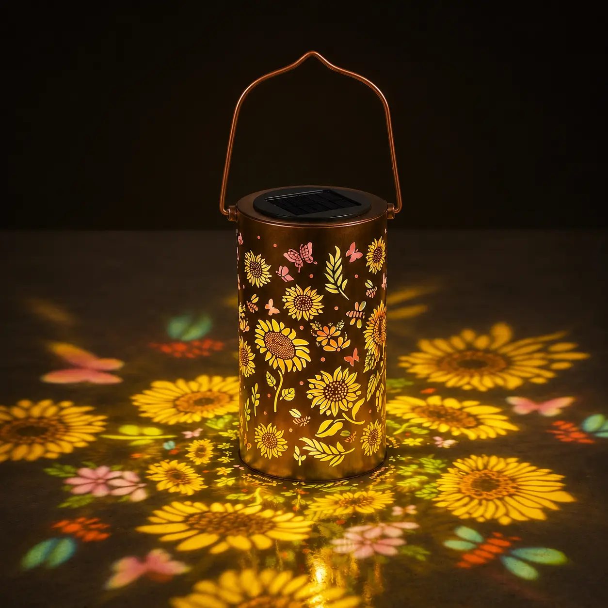 MUTULSA Colorful Sunflower Glow Solar Garden Lantern, Waterproof Sunflower Solar Lights Outdoor Decorative Hanging Lights,dorm essentials,home decor,home essentials,camping essentials