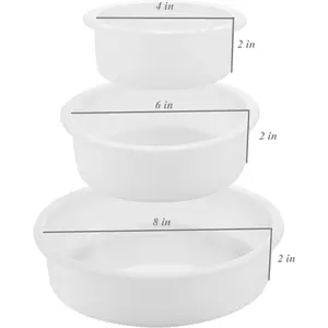 3 Pack Deep Circle Silicone Molds for Resin, Large Resin Mold Glossy Deep Round Molds, 8“'x 2'' h. 6''x 2'' h. 4''x 2'' h, Deep Epoxy Resin Molds for Flowers Bouquet Preservation, Resin Casting