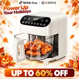 Kismile 5-Qt Air Fryer for 1-3 People - 8 Preset Modes, 60-Min Timer, 120V, 1500-1599W, Auto-Pause Safety, 304 Stainless Steel, Non-Toxic High Borosilicate Glass Basket, 360° Viewing Window, Dishwasher-Safe, PFSA-Free, Ensures Consistent Results,techvibes