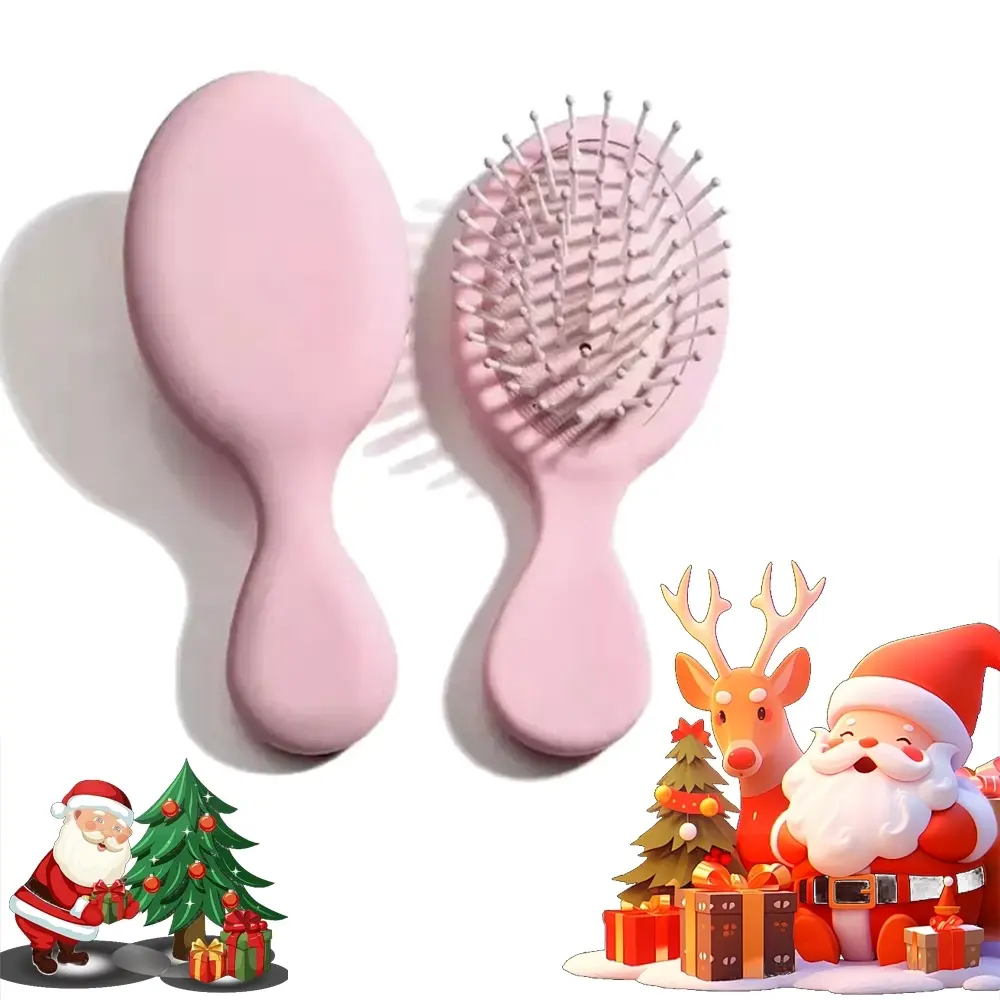 Compact Mini Air Cushion Detangling Hairbrush: Smooth Round Teeth (Scalp & Hair Safe) | Portable for Daily Commute/Travel/Gym/Makeup Vanity | Detangling & Scalp Massage Tool - Ideal for Women, Students & Beauty Enthusiasts, Detangler Brush