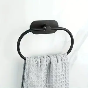 Self-Adhesive Bathroom Towel Rack, No Punch Stainless Steel Hanger, Silvery Dishcloth Holder, Handkerchief Towel Holder, Toilet Accessories