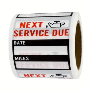 200 Pieces of 2x2 Inches Black Windshield Oil Change Service Reminder Stickers - Transparent, Waterproof and Tear-Resistant Repair Labels, Self Adhesive Label